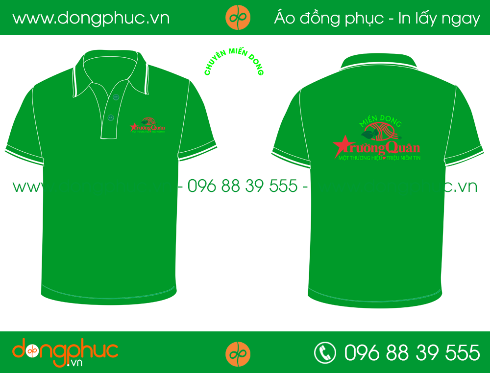 Áo phông đồng phục miến dong Trường Quân